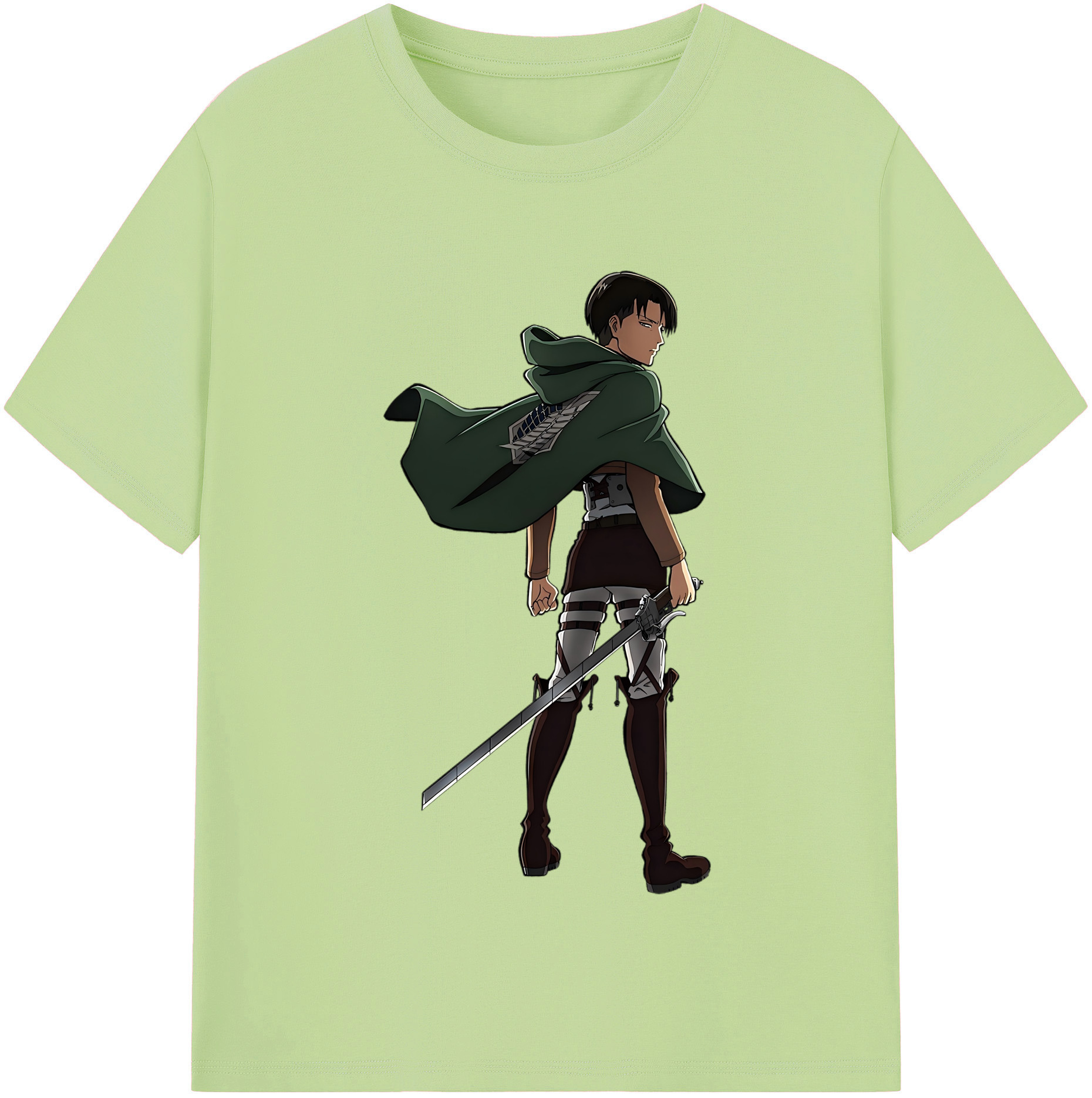 （画像用） 進撃の巨人 リヴァイ·アッカーマン Attack on Titan Levi Ackerman 綿100％半袖Tシャツ（フロントプリント）